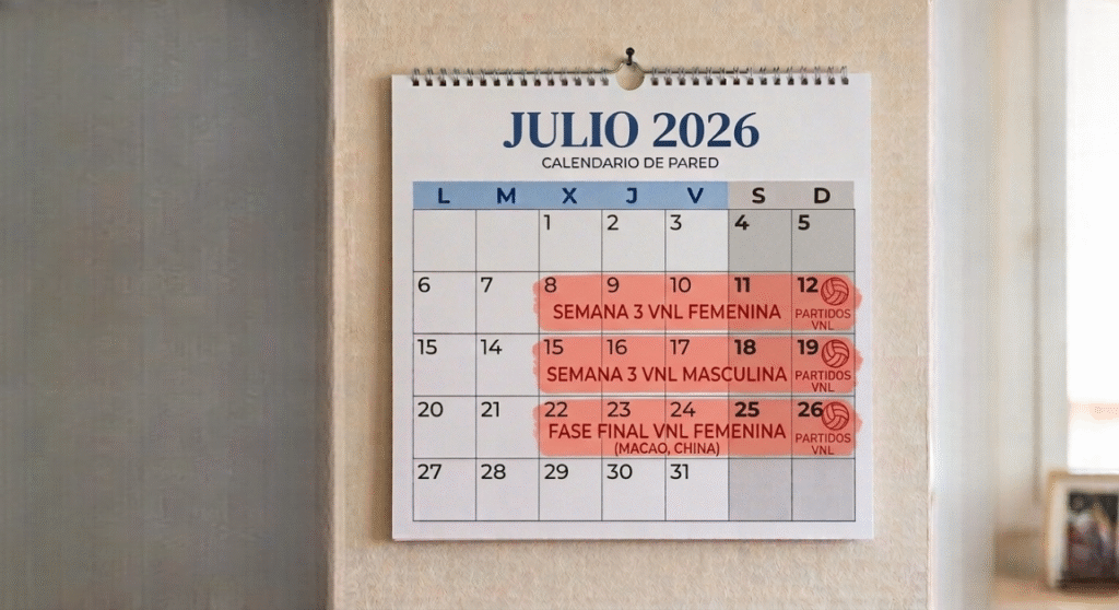 Calendario Julio 2026