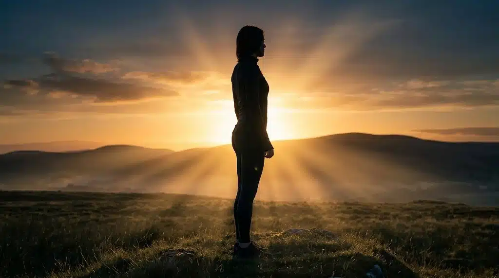 motivacion-para-entrenar-atleta-perfil-contraluz-amanecer-determinacion